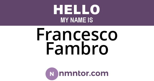 Francesco Fambro