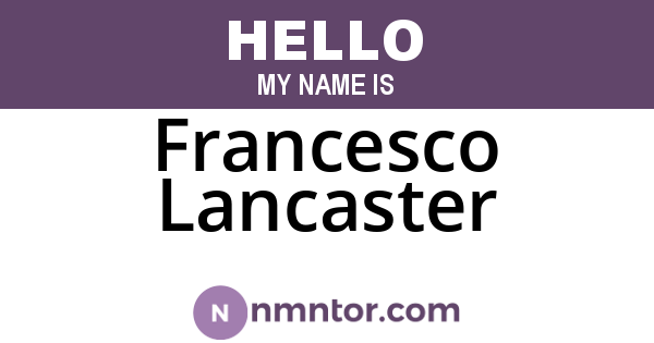 Francesco Lancaster