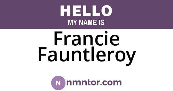 Francie Fauntleroy