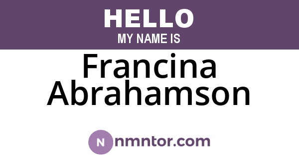 Francina Abrahamson