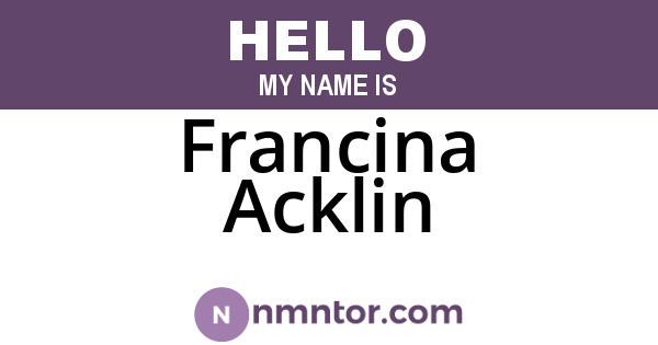Francina Acklin