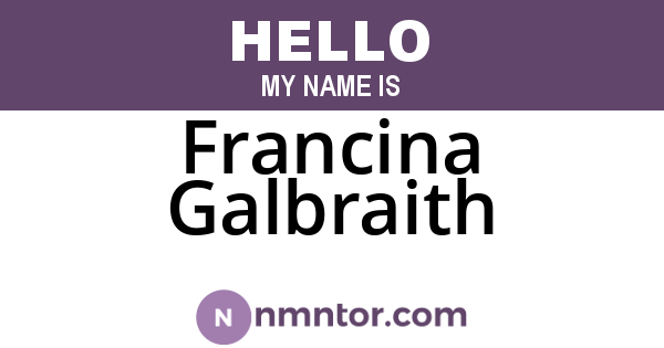 Francina Galbraith