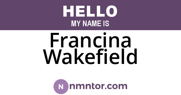 Francina Wakefield