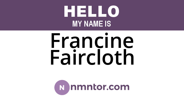 Francine Faircloth