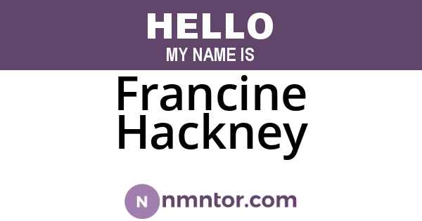 Francine Hackney