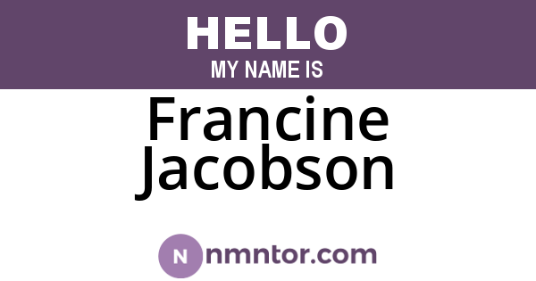 Francine Jacobson