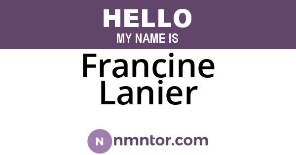 Francine Lanier