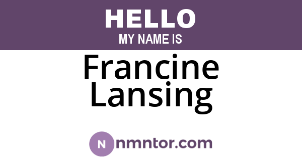 Francine Lansing