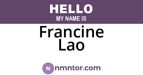 Francine Lao
