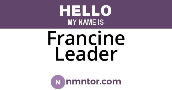 Francine Leader