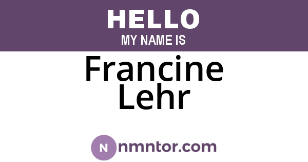 Francine Lehr
