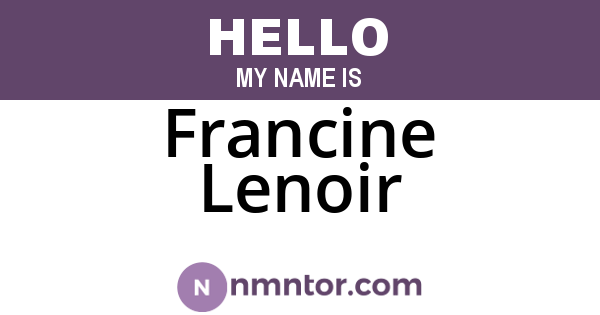 Francine Lenoir