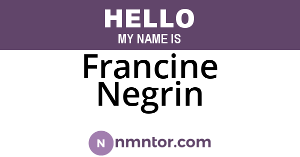 Francine Negrin