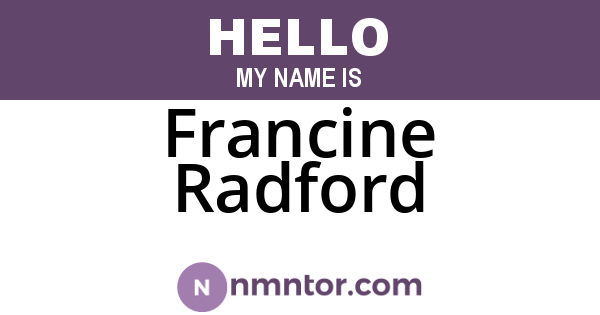 Francine Radford