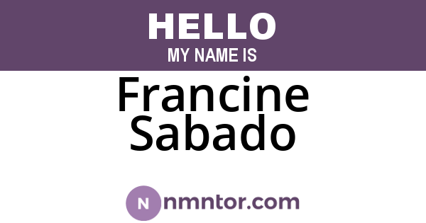 Francine Sabado