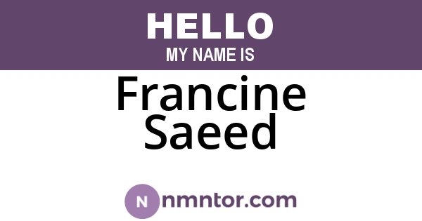 Francine Saeed