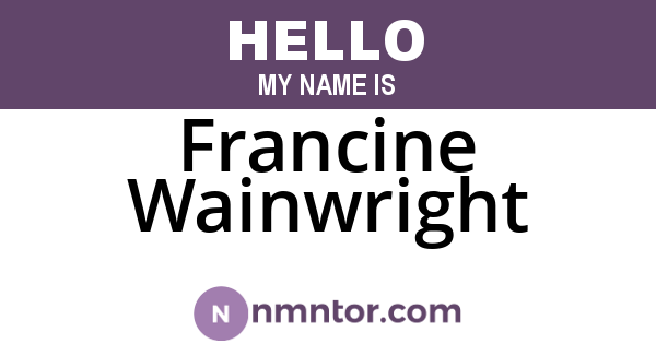 Francine Wainwright