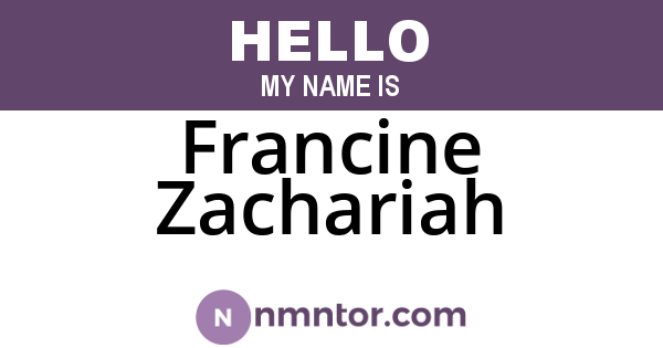Francine Zachariah