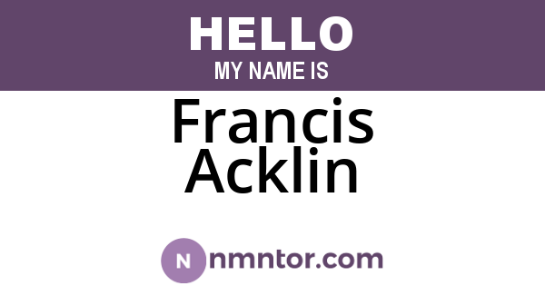 Francis Acklin