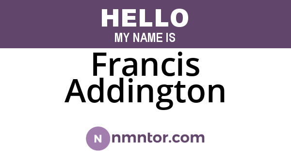 Francis Addington