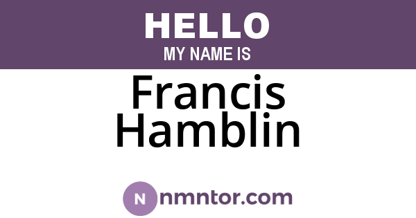 Francis Hamblin