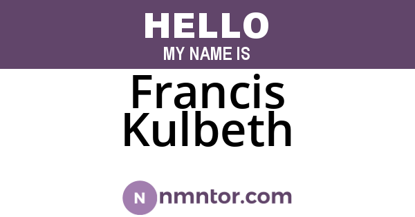 Francis Kulbeth