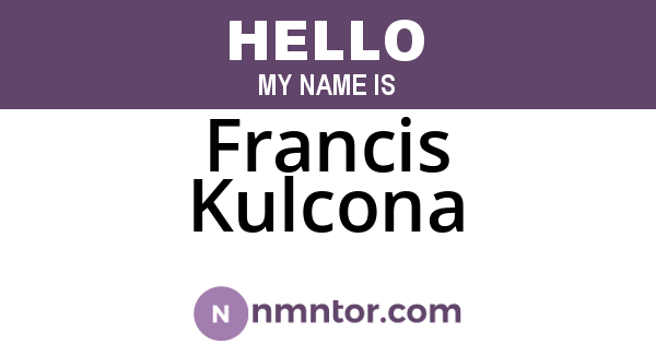 Francis Kulcona