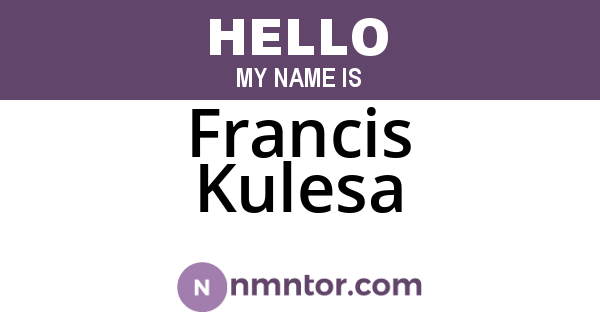 Francis Kulesa