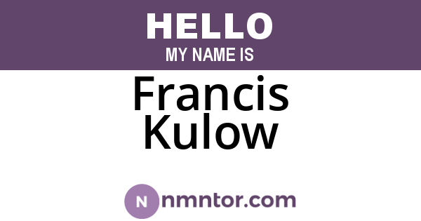 Francis Kulow
