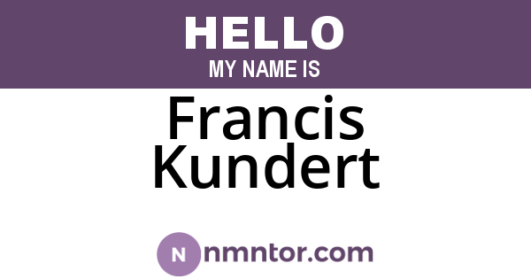 Francis Kundert