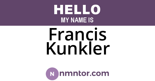 Francis Kunkler