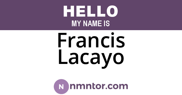 Francis Lacayo