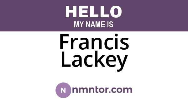 Francis Lackey
