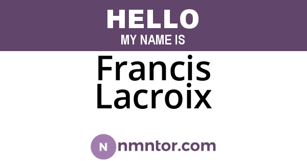 Francis Lacroix