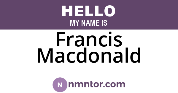 Francis Macdonald
