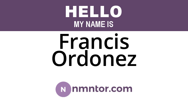 Francis Ordonez