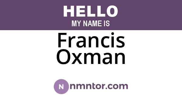 Francis Oxman