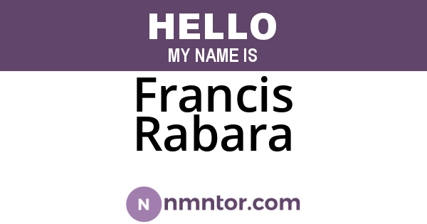 Francis Rabara