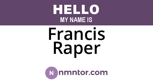 Francis Raper