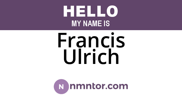 Francis Ulrich