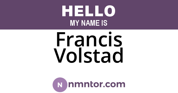 Francis Volstad