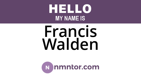 Francis Walden