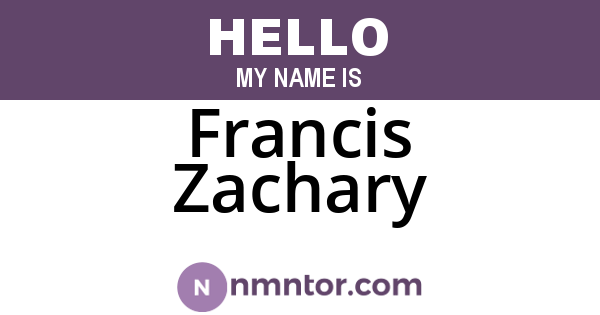 Francis Zachary