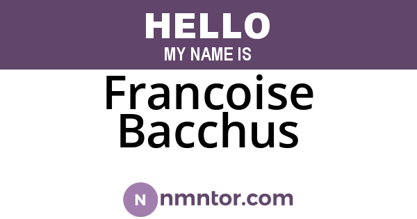 Francoise Bacchus