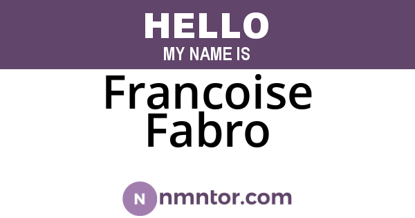 Francoise Fabro