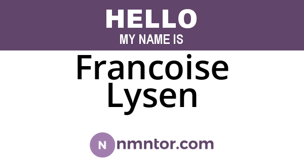 Francoise Lysen