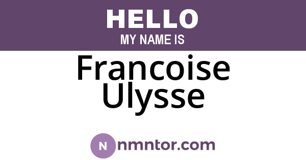 Francoise Ulysse