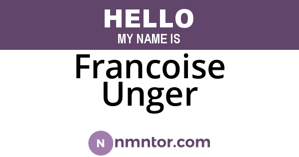 Francoise Unger
