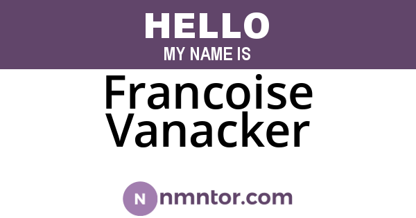 Francoise Vanacker