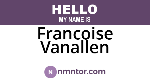 Francoise Vanallen